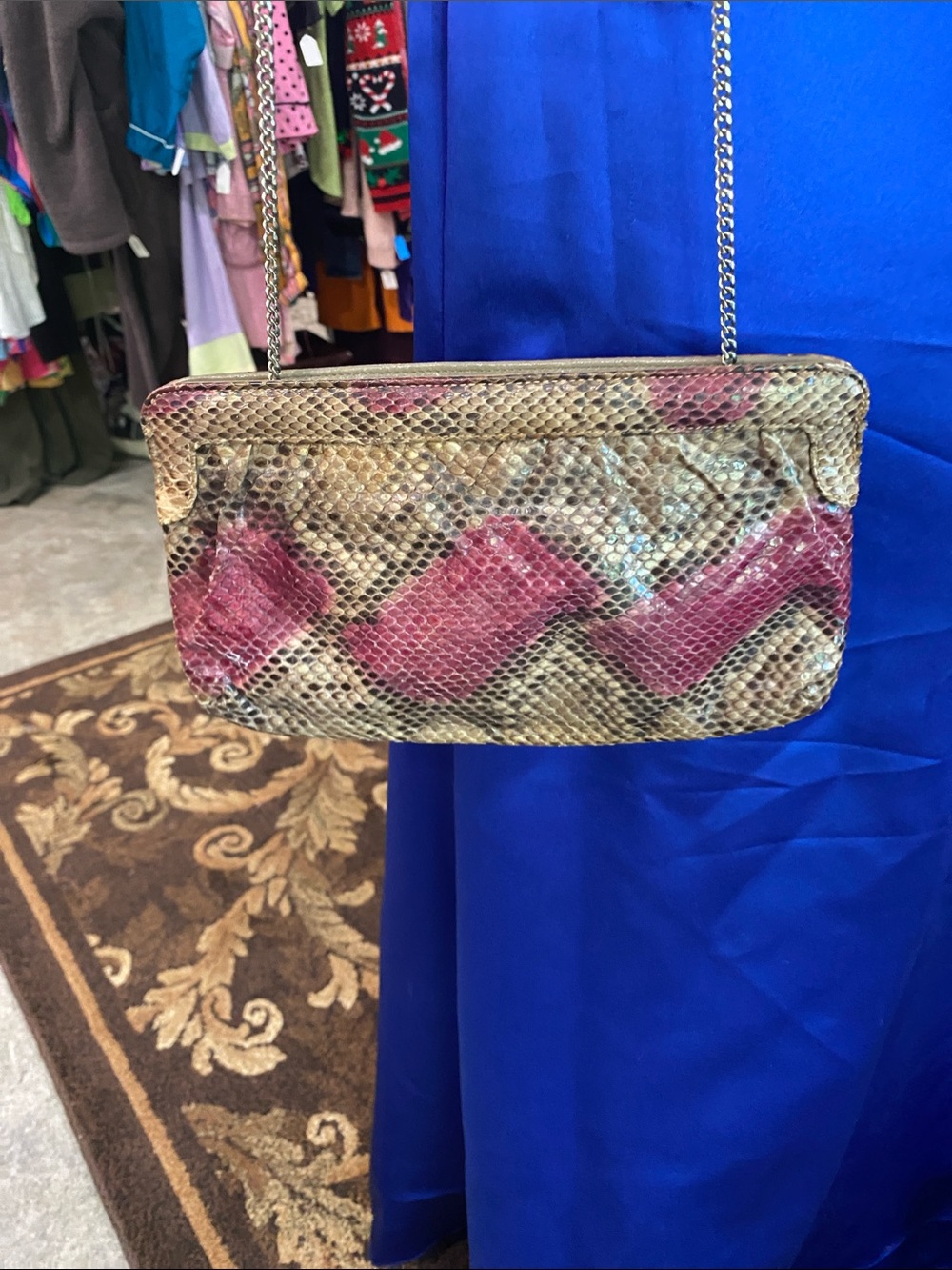Vintage Bags by Supreme Snakeskin Clutch 10x6